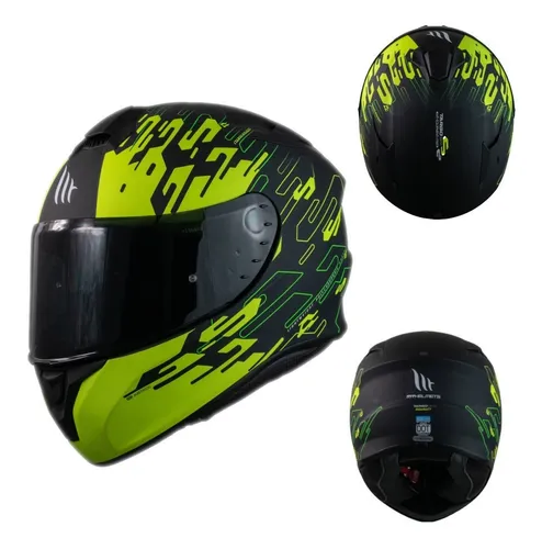 Casco Integral Moto Mt Helmets Targo Ff106 Rougat Amarillo Tamaño del casco  XL(61-62 cm)