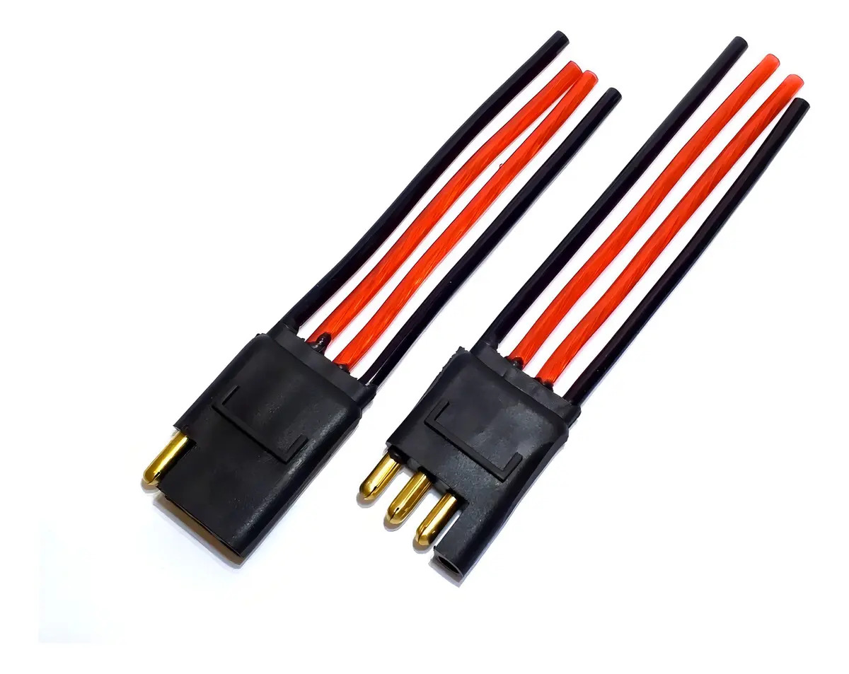 Conector Som Automotivo Permak 2 e 4 Vias com Fio 4,0mm Preto
