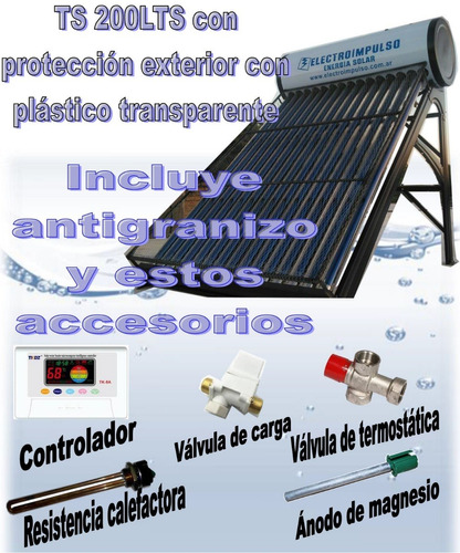 Termotanque Solar 200 Litros Controlador Mezclador Res 12c