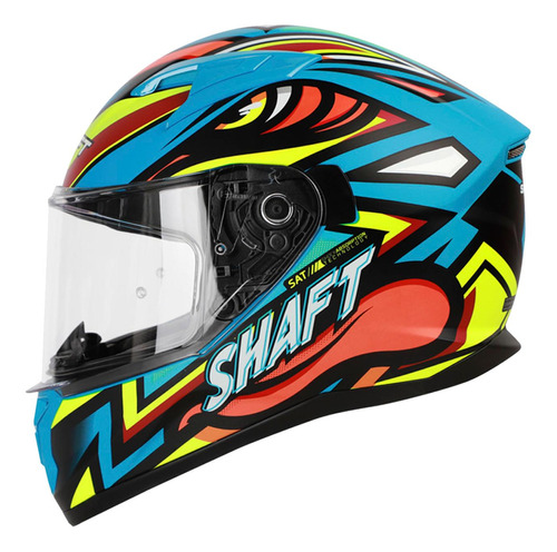 Casco Para Moto Atom Azul Mate Talla M Sh522 Shaft