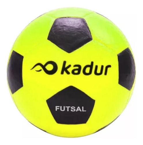 Pelota Futsal N°4 Simil Cuero Futbol Medio Pique Papi X5 Color Amarillo flúor
