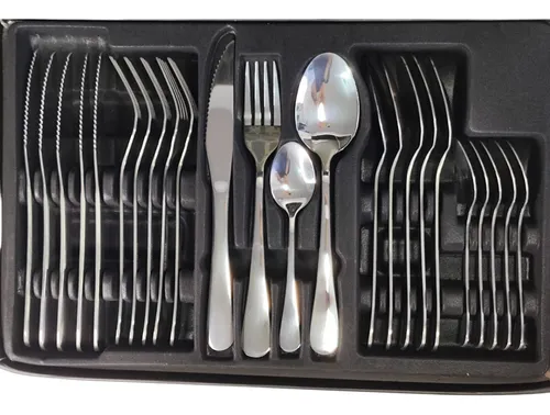 Juego Cubiertos Itensilio Acero Inoxidable Hogar Cocina Caja