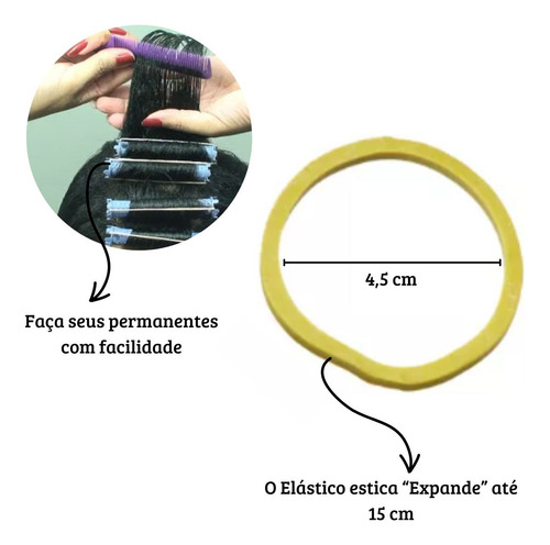 Kit Elástico P/ Bigodim Fazer Cachos E Ondular Cabelo 100und