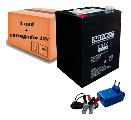 Bateria Caixa Philco Pht3000 Pht5000 12v 5a + Carregador 12v