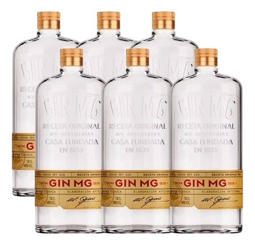 Gin Importado Mg 6 Botellas X700cc London Dry Importado