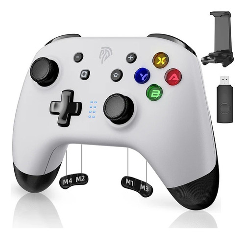 Controle Joystick Sem Fio Easysmx Bayard 9124 4 Botões Progr Cor Branco