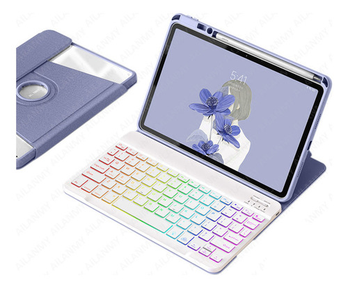 Funda Con Teclado Rgb Para Samsung Tab S7/s8 11