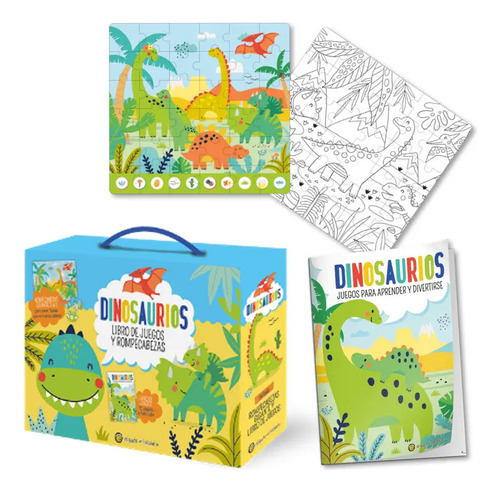 Set Dinosaurio Rompecabezas Gigante 3 E 1 Libro P/niños 3070