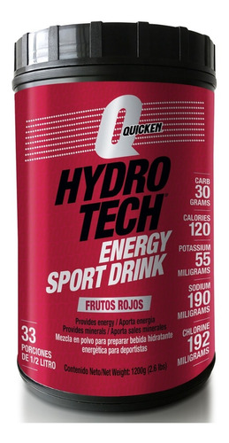Hidratante Energética Hydrotech Frutos Rojos 1200 Whey 