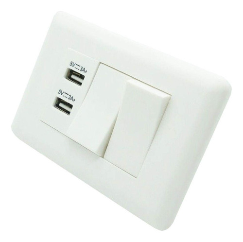 Interruptor Duplo E 2 Portas Usb Celular Adaptador Parede