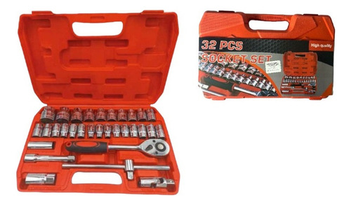 Kit Herramientas Juego De Dados Multiuso 32 Piezas Maleta 