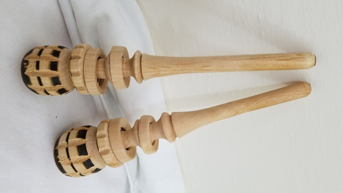 2 Molinillos Madera 100% Artesanal Chico Pino Para Bebidas