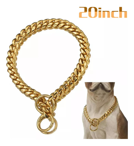 Collar De Acero Inoxidable Para Perro Pitbull De 20 Pulgadas