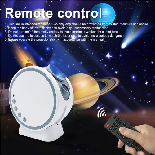 Control Remoto Proyector Luz Nocturna Estrellas Galácticas