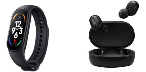 Reloj Smartband M7 Negro + Auriculares Inalámbricos Negro