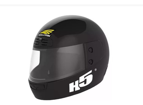 Casco Para Moto Integral Halcon H5 Negro Brillante 