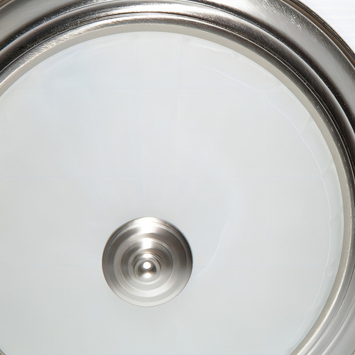 Plafón De Techo Led 17w Estilo Clásico, Níquel Satinado Color Blanco