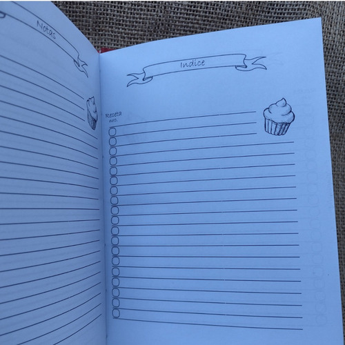 Recetario Cuaderno De Recetas De Cocina Con Índice Artesanal