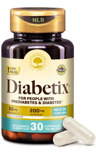 Suplemento Control Glucosa Prediabetes Y Diabetes Diabetix , 30 cápsulas Naturalab Live Green