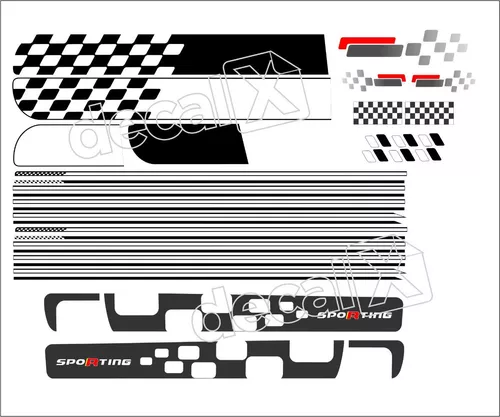 Faixas Lateral Fiat Uno Mille Way Economy 2 E 4 Portas Kit