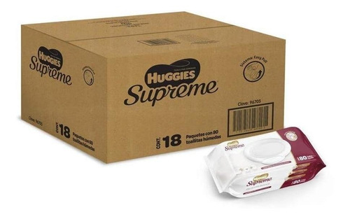 18 Paq Toallas Humedas Huggies Supreme 80 Piezas C/u