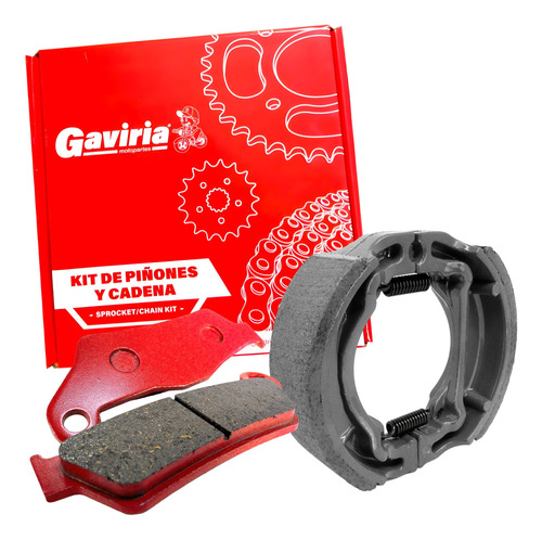 Combo Gaviria Fz16 Kit Arrastre, Pastilla Y  Bandas Freno