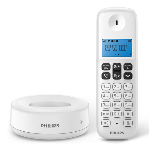 Teléfono Inalámbrico Philips D1311w/77