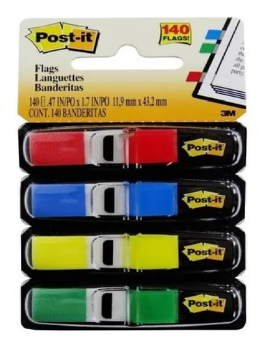 Banderitas Mini Post It 11.9x43.2mm Blister X4 Colores