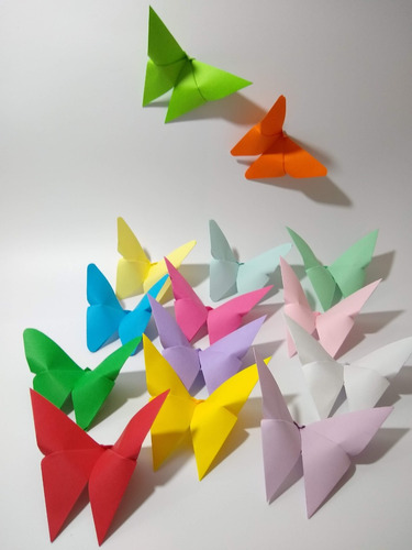 Paq. Mariposas Origami De Colores X 10 Unds.