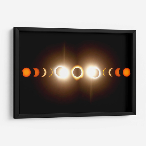 Cuadro Enmarcado Negro Eclipse Solar 2024 60x40