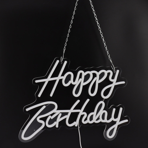 Letrero Romántico De Neón Con Letras Led De Feliz Cumpleaños