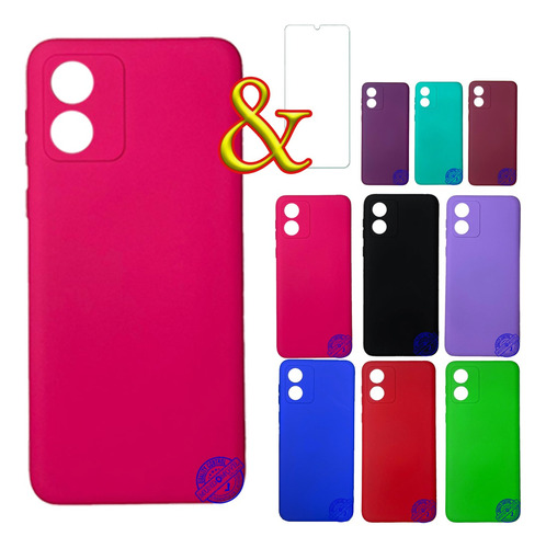 Funda Protector Silicona Motorola Moto E13 Y Vidro Protector