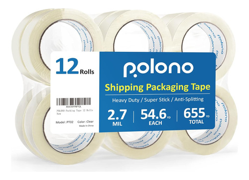 Lear Packing Tape 12 Rolls, Heavy Duty Packaging Tape, ...