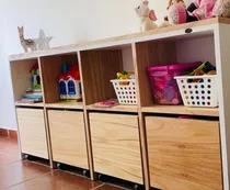 Comprar Juguetero Cómoda Montessori Organizador Baul Ruedas Nordico  Blanco