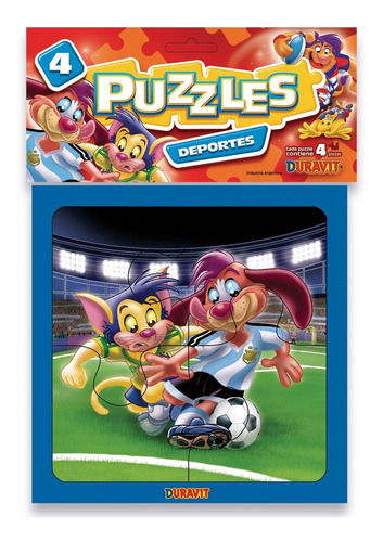 Duravit 031 Rompecabeza Puzzle Deportes 4 X4 Piezas Animales