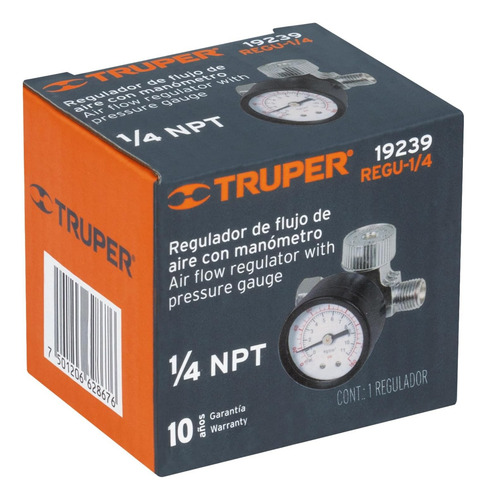Regulador De Aire Con Manómetro Truper Para Compresor D Aire
