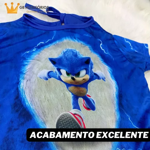 Fantasia Sonic Infantil Menino Com Máscara - Envio Imediato