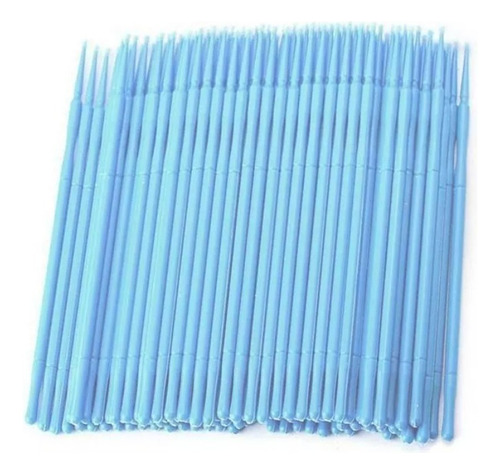 100 Microbrush Para Extensión Lifting De Pestañas 1x1 Ojos Color Celeste