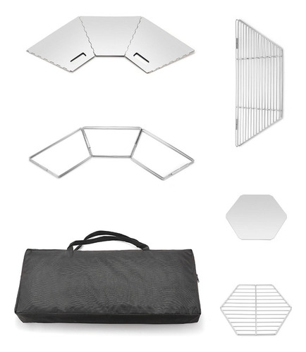 Parrilla Plegable Para Acampar, Soporte De Cocina Para