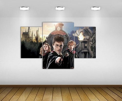 Murales En Madera Harry Potter  Tripticos, Medida De 72 X 45