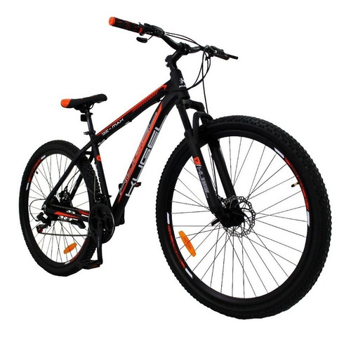 Imagen 2 de 2 de Mountain bike Kugel Di-Max R29 21v frenos de disco mecánico cambios Shimano Tourney TZ color negro con pie de apoyo