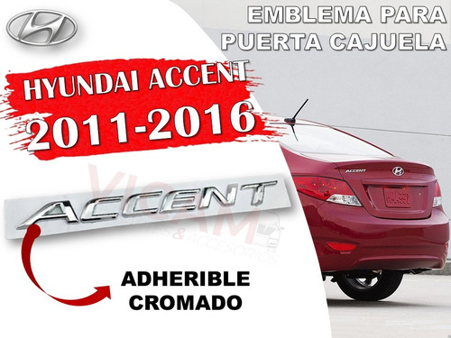 Emblema Para Cajuela Hyundai Accent 2011-2016 