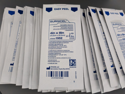 Ethicon Surgicel Hemostático Absorbible 10.2 X 20.3 Blanco (Usado)