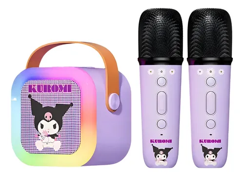 Altavoz Karaoke Inalámbrico Kuromi Con Micrófono Y Luces LED RGB, Compatible Con Bluetooth, Para Fiestas Infantiles Y Fans De Kuromi