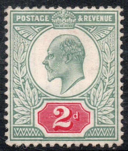 Reino Unido Sello Nuevo De 2 P. Rey Eduardo 7° Años 1902-04 