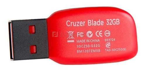 Imagen 4 de 6 de Memoria USB SanDisk Cruzer Blade 32GB 2.0 negro y rojo