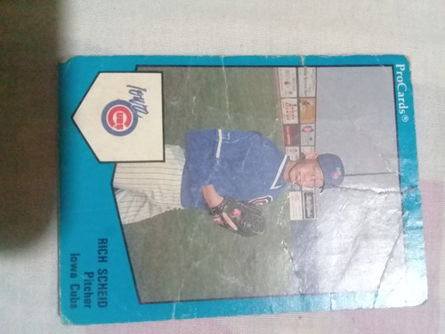 Tarjeta Pitcher Rich Scheid De Iowa Cubs, Procardsinc 1989