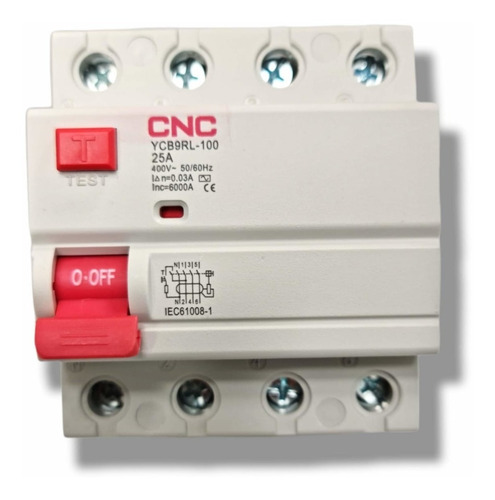 Protector Interruptor Diferencial  4 Polos 25 Amp 30ma 6ka