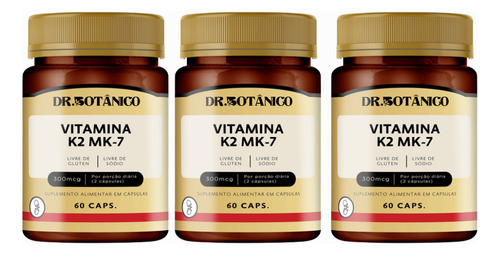 Kit 2 Un - Vitamina K2 Mk-7 150mcg 60 Softgel Dr. Botanico