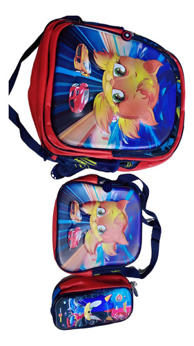 Mochila Escolar 3 Pz Mágica 3d Holográfica Ladybug Ladybug
